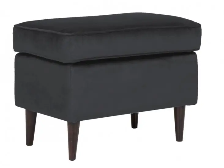 Szezonális akció Ron Velvet lábtartó fekete bluvel 19 / wenge puff