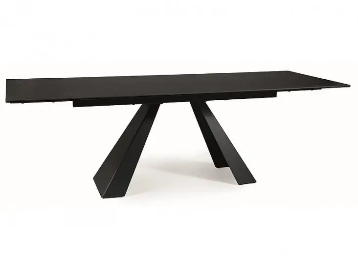 Salvadore Ceramic étkező asztal fekete láb/ fekete shara noir ((160-240)X90) Gyors szállítás