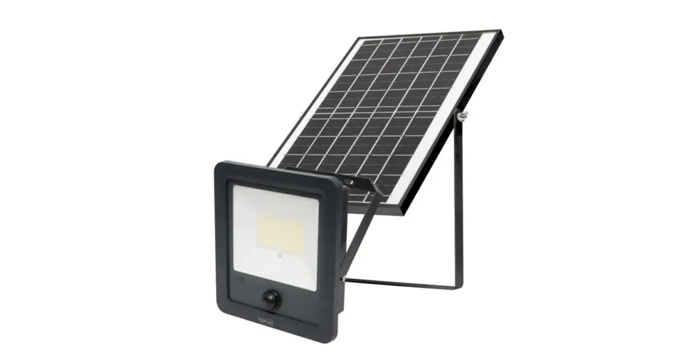 Olcsó Home FLP1800SOLAR napelemes LED reflektor, 112 db SMD LED, 1800lm, mozgásérzékelő, IP65 védettség, szolárpanel, távirányítható FLP1800SOLAR