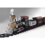 Prémium HOME TRN 01 elemes kisvasút, 1 mozdony és 3 vagon, vízgőzt képez, piros LED világítás, hanghatás, 47 cm-es pálya TRN 01