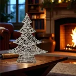 Szuper akció Home KAD45 fém fenyő dekoráció, 160db melegfehér micro LED, 5 m tápvezeték, adapteres tápellátás, beltéri kivitel KAD45