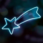 Home NEON 1 hullócsillag figura, LED-es neon fény, két oldalú, fém váz, IP44, kültéri, beltéri, jégkék NEON 1 Prémium