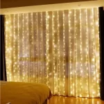 Utolsó esély LED függöny USB 5V 300 LED 3x3m, távirányító 2700K
