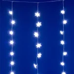 Azonnali szállítás HOME KAF50WH LED-es hópehely fényfüggöny, 1,35 m, 50 db hidegfehér LED, hálózati tápellátás, beltéri kivitel KAF50WH