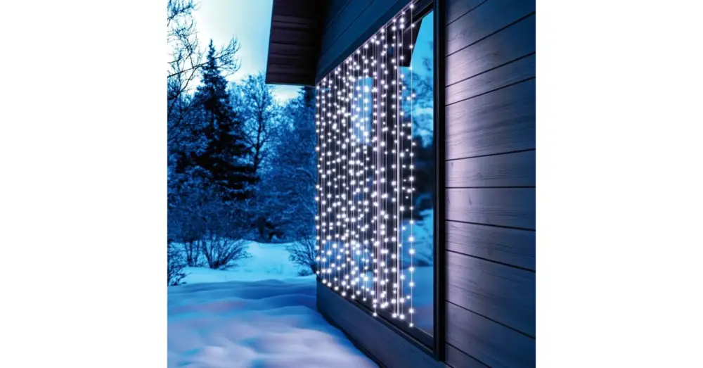 Szezonális akció HOME KAF400DWH DOT LED-es fényfüggöny, 400 db hidegfehér DOT LED, 2x2m, 8 program, ismétlődő időzítés, hálózati tápellátás, kül- és beltéri kivitel KAF400DWH