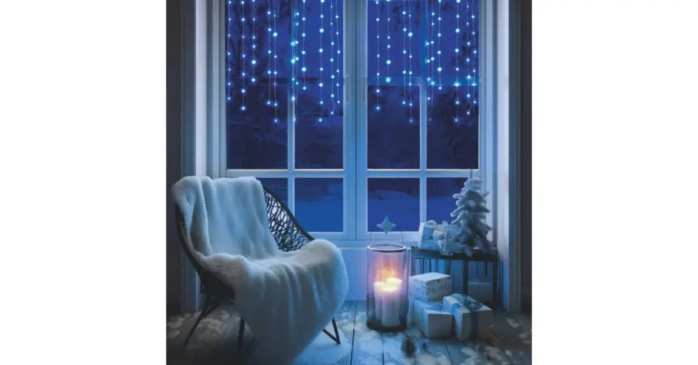 Kihagyhatatlan ajánlat HOME KAF50DLEDWH DOT LED-es fényfüggöny, 50db hidegfehér DOT LED, 81cm, állófényű, adapteres tápellátás, beltéri kivitel KAF50DLEDWH