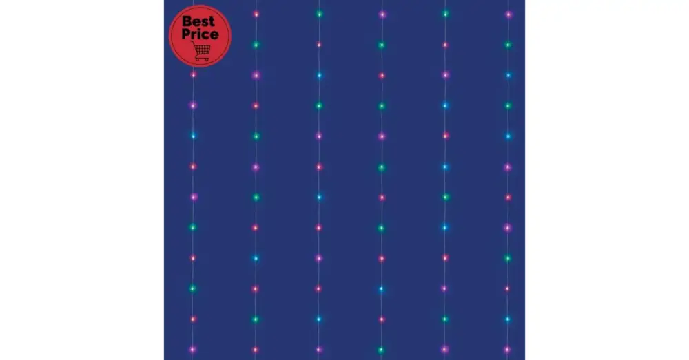 Különleges ajánlat iSparkle LEDS120CV-2 micro LED-es fényfüggöny, 2x2 m / 120 db RGB LED, applikációval vezérelhető, smart, kül- és beltéri kivitel LEDS120CV-2