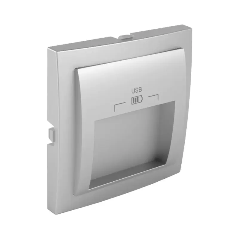 Outlet 90673_TAL Fedlap dupla USB-A aljzathoz (20°-os), alumínium