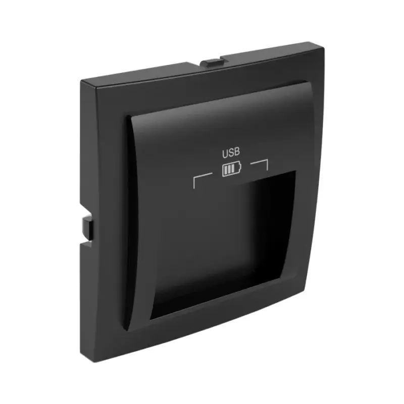 90673_TPM Fedlap dupla USB-A aljzathoz (20°-os), fekete Gyors szállítás