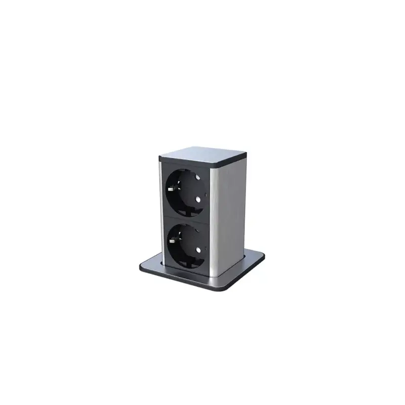 Akció POP UP 2xSHUKO SOCKET WITH 2M CABLE, BLACK/INOX