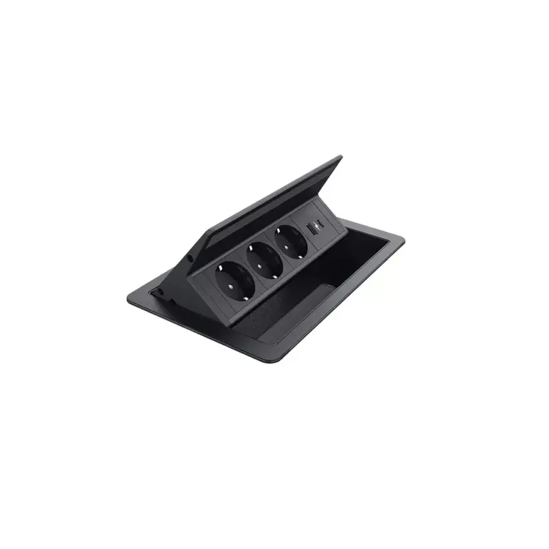 Ajánlat FLIP UP PUSH 3xSHUKO SOCKET+1xUSB A/C 20W, BLACK