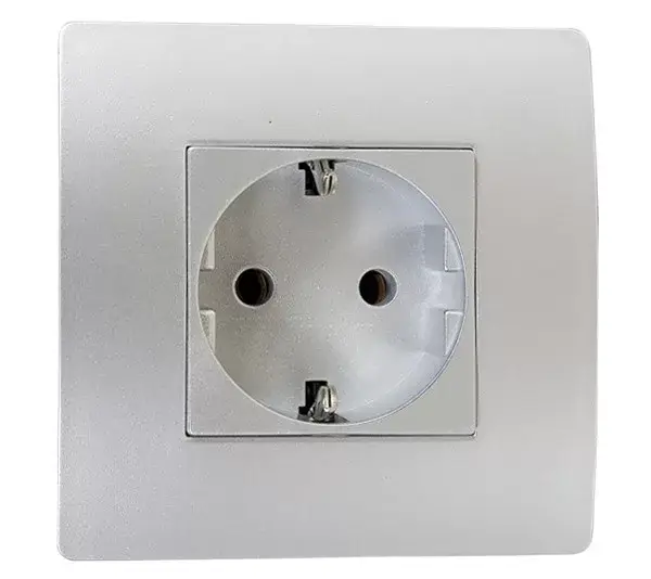 Outlet BASIC TZ107 GERMAN STANDARD SOCKET SILVER GREY