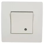 Kiárusítás EL BASIC TG114 1 BUTTON 1 WAY SWITCH WITH LIGHT WH