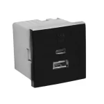 Végkiárusítás 45381_SPM dupla USB töltő (USB-A + USB-C), matt fekete