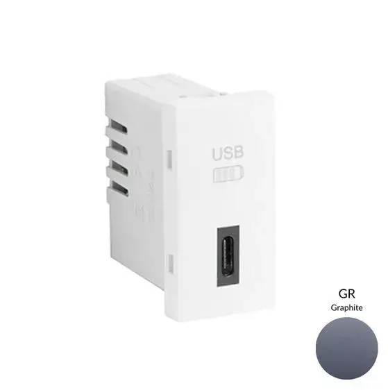 Népszerű 45387_SGR USB-C töltő, grafit - 1 modul