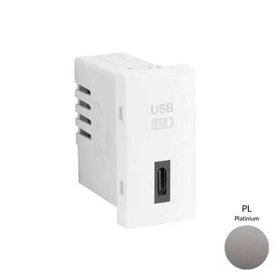 45387_SPL USB-C töltő, platina - 1 modul Különleges ajánlat