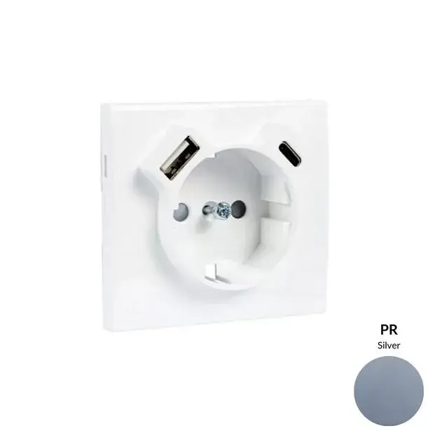 Nézd meg most 50630_TPR Fedlap Schuko + USB-A + USB-C aljzathoz, ezüst