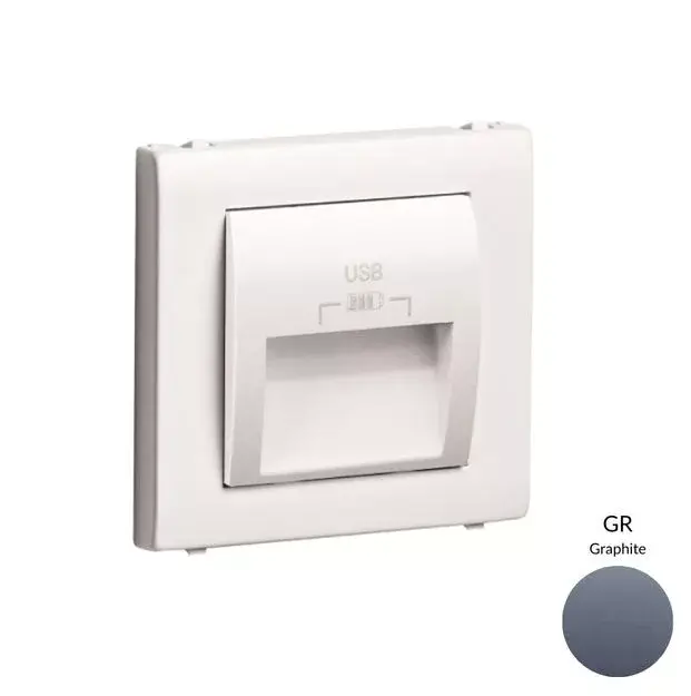 50673_TGR dupla USB töltő (2x USB-A), 20°-os kimenet, gránit Utolsó esély