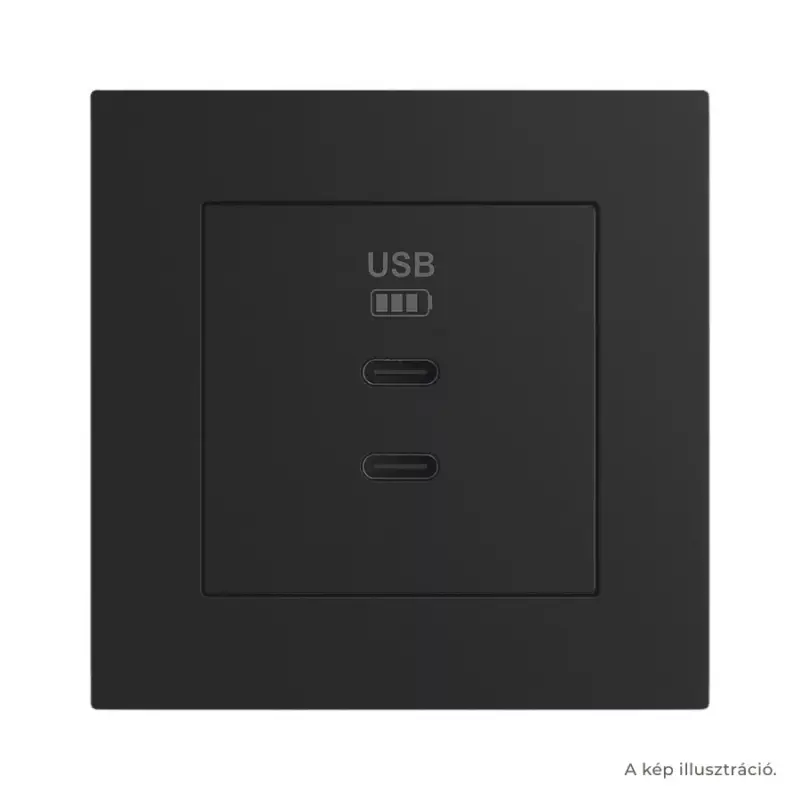 Biztonságos fizetés Fekete dupla USB töltő (2x USB-C) - komplett - q45 (45382_SPM+45910_TPM+45993)