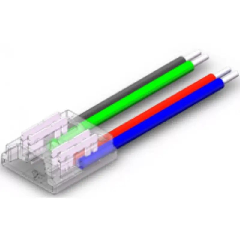 Legkelendőbb Betáp kábel , 10 mm-es , 4 pólusus , RGB DOTLESS COB LED szalaghoz , IP20/IP65 , MULTI SNAP