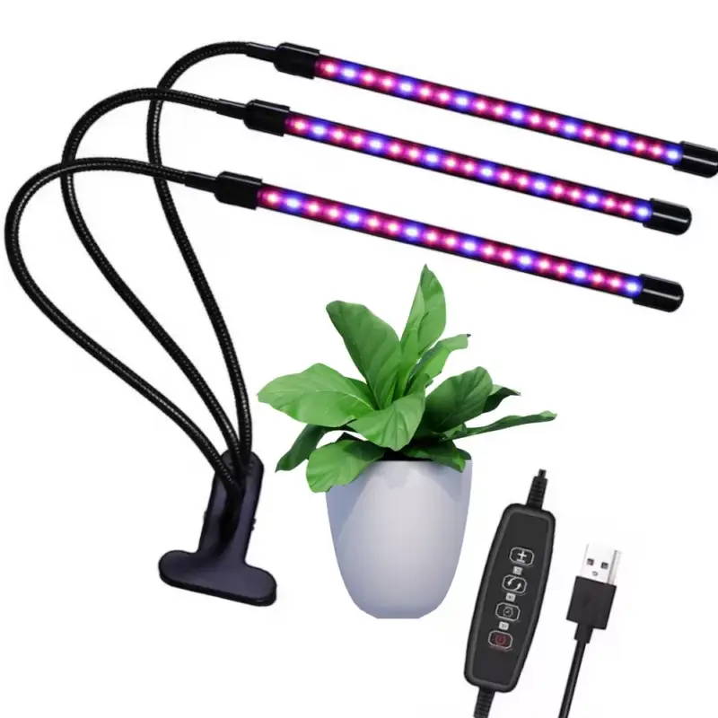 Ne maradj le Növénynevelő LED lámpa , 3 karos , 12 Watt , USB , csiptethető , dimmelhető , időzíthető , IP44 , LEDISSIMO GROW