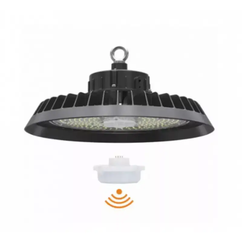 Csarnokvilágító LED lámpatest , UFO , 100 Watt , 150 lm/w , ipari világítás , dimmelhető , természetes fehér , 90° , mozgásérzékelő foglalattal , LEDISSIMO TECHNICAL Alacsony ár