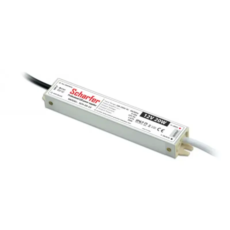 Szuper ajánlat LED tápegység , 12 Volt , 20 Watt , 1,67A , kültéri , vízálló , IP67 , Scharfer , 7 év garancia
