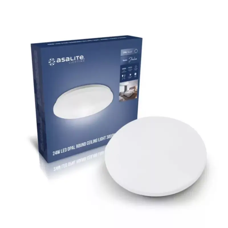 Biztonságos fizetés LED panel , mennyezeti lámpa , 24W , falon kívüli , kerek , meleg fehér , IP20 , Asalite Julia