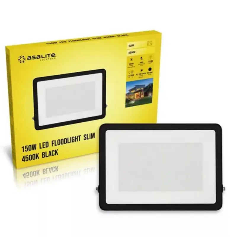 Ajánlat LED reflektor , 150W , 13500 lm , slim, fekete , természetes fehér , IP65 , Asalite