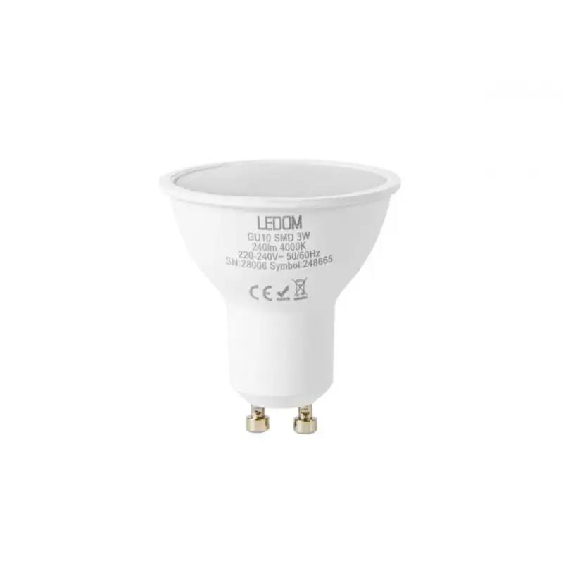 Végkiárusítás GU10 LED izzó, 3W, természetes fehér, 4000K, 240lm, CRI≥80, LED line, LL-248665