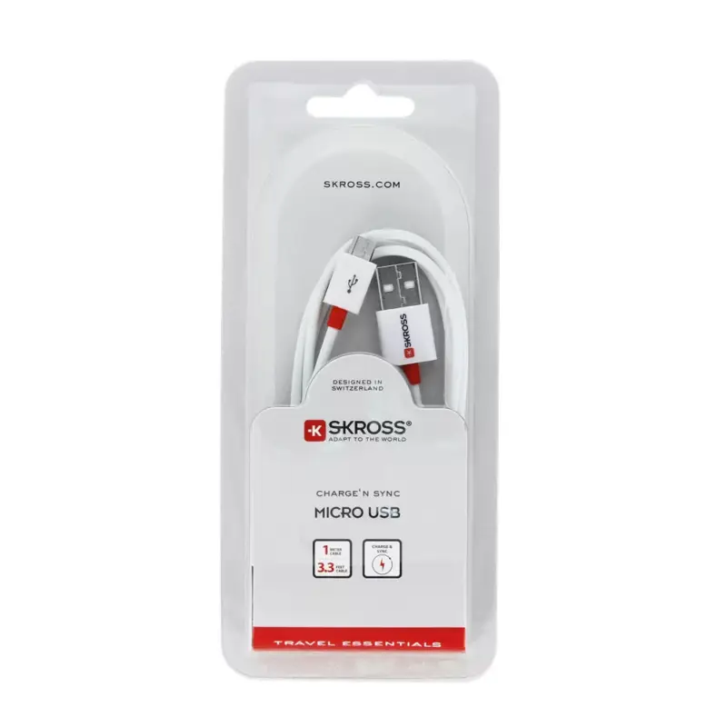 Bestseller SKROSS USB kábel, töltő, szinkron, travel (microUSB) 1m