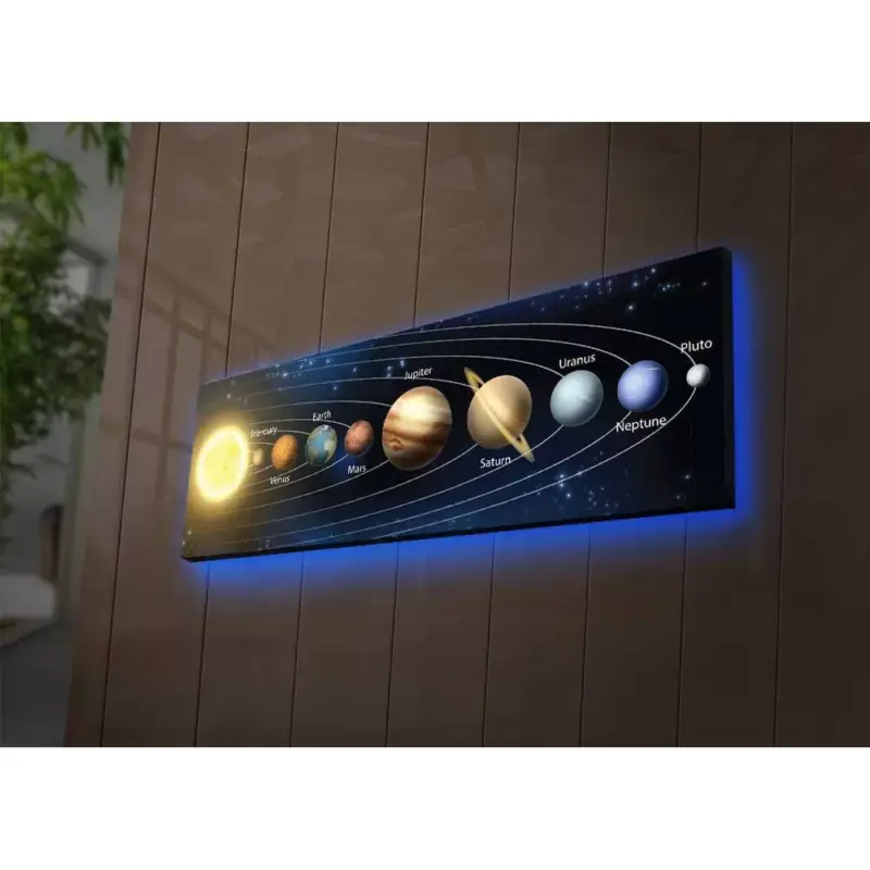 Lenyűgöző LED megvilágított vászonfestmény, 30 x 90 cm, 100% Velúr vászon, Fakeret (3 cm) | Akkumulátoros, be/ki kapcsoló | Tökéletes otthoni dekorációhoz Különleges ajánlat