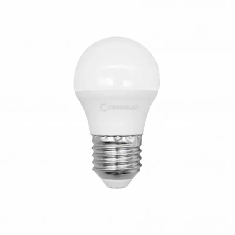 Újdonság LED lámpa , égő , kisgömb , E27 foglalat , 3W , hideg fehér , COSMOLED