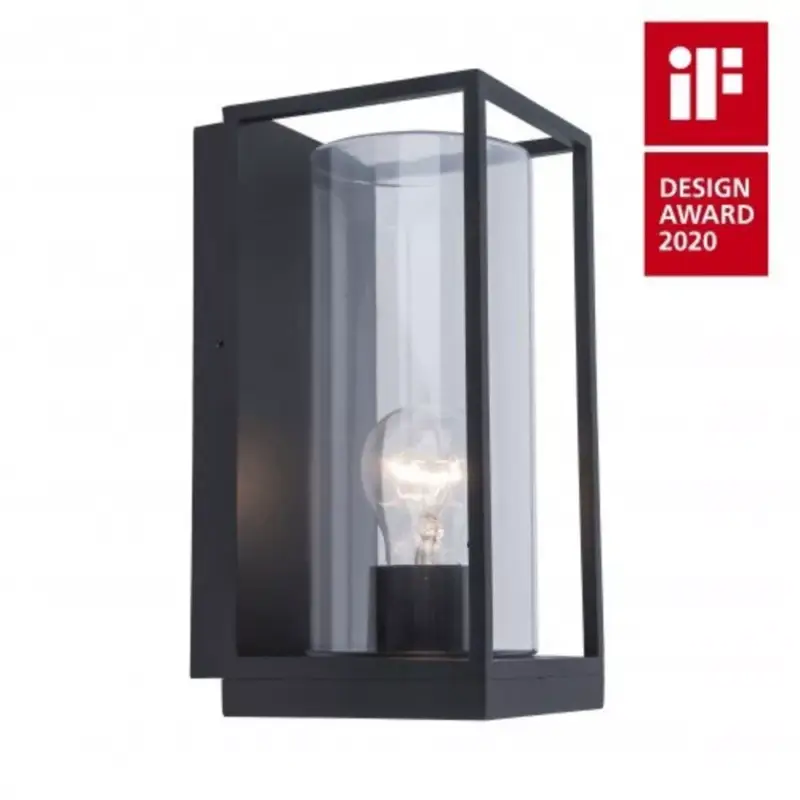 Ajánlat LED lámpatest , oldalfali , E27 foglalat , négyzet , matt fekete , kültéri , IP44 , LUTEC , FLAIR