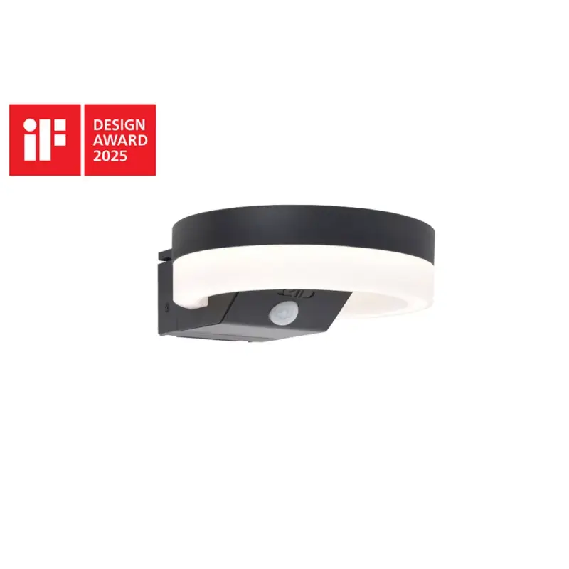 Exkluzív ajánlat LUTEC RUNDA LED szolárlámpa mozgásérzékelővel , 12W, sötétszürke, IP54