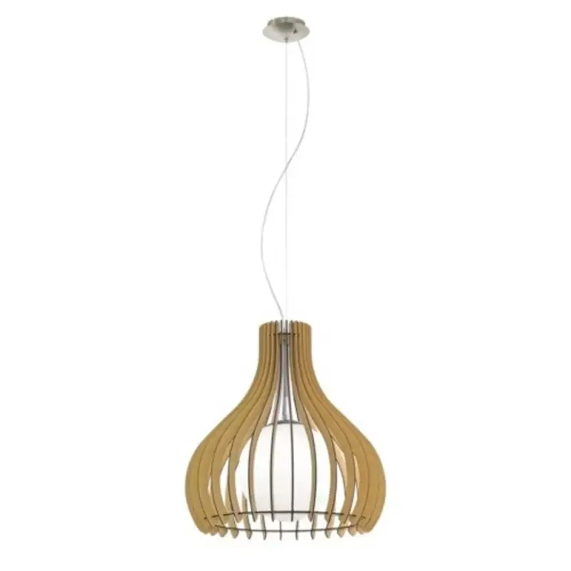 Olcsó EGLO , 96214 , TINDORI , függeszték , E27 , 1X60W , IP20 , juhar, fehér