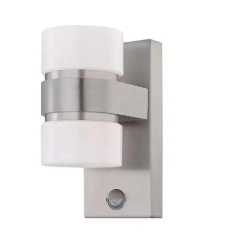Vásárlói kedvenc LED lámpa , kültéri , oldalfali , 2 irányú , mozgásérzékelős , 2 x 6W , meleg fehér , nemesacél , IP44 , EGLO , ATOLLARI , 96277