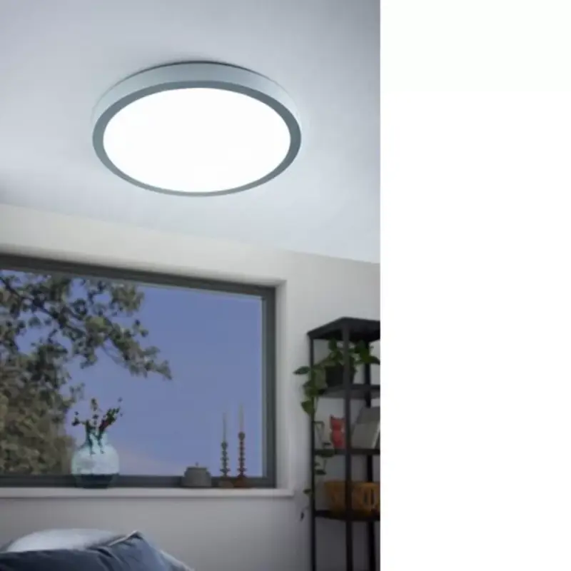 Biztonságos fizetés LED panel , 25W , falon kívüli , kerek , 40 cm , természetes fehér , ezüst keret , EGLO , FUEVA 1 , 97267