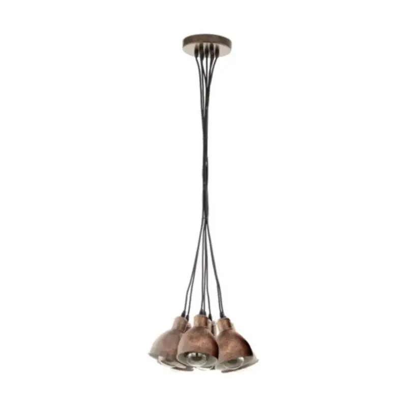 Outlet LED lámpa függeszték , mennyezeti , 7 x E27 , acél , antik-vörösréz , EGLO , PRIDDY 1 , 49494