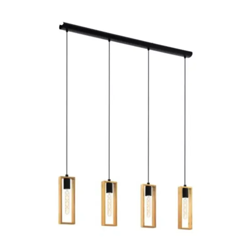LED lámpa függeszték , mennyezeti , 4 X E27 , fa , fekete , EGLO , LITTLETON , 49475 Olcsó