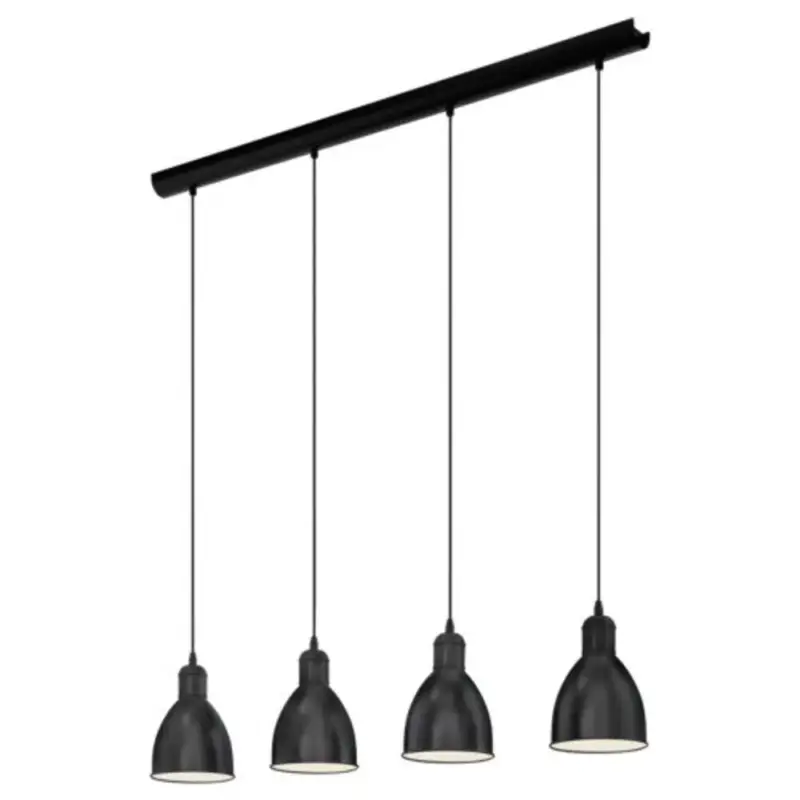 Korlátozott ajánlat LED lámpa függeszték , mennyezeti , 4 x E27 , acél , fekete , fehér , EGLO , PRIDDY , 49466