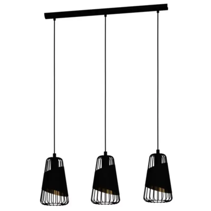 LED lámpa függeszték , mennyezeti , 3 x E27 , acél , fekete , EGLO , AUSTELL , 49448 Expressz kézbesítés