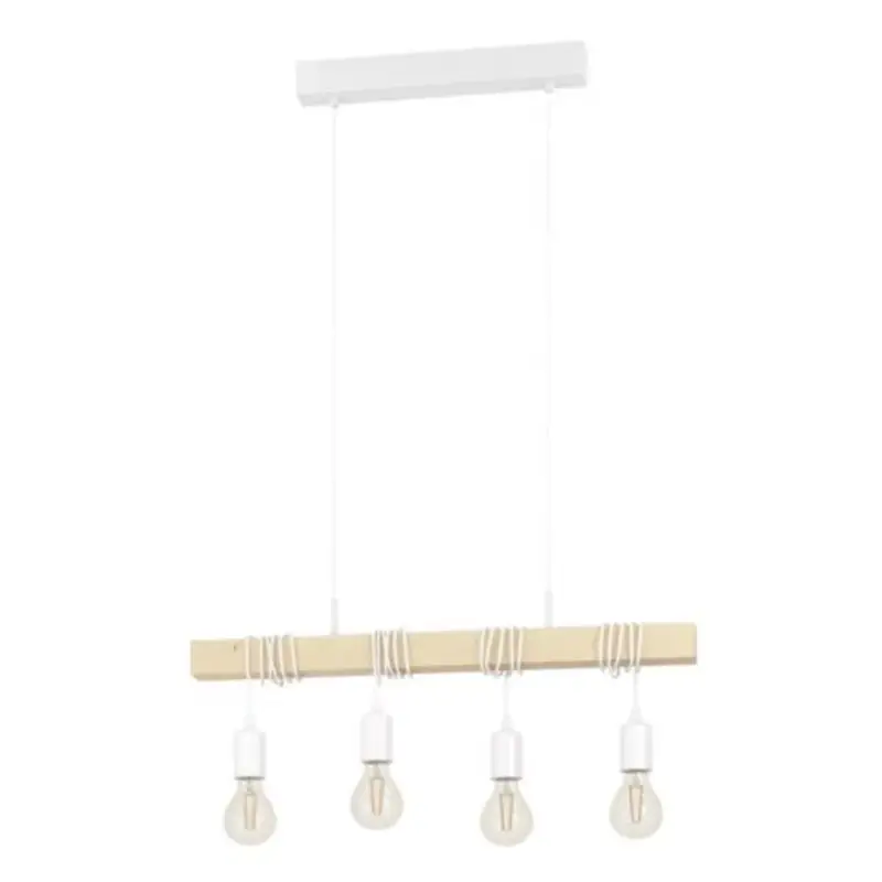 LED lámpa függeszték , mennyezeti , 4 x E27 , acél , fa , fehér , EGLO , TOWNSHEND , 33164 Vedd meg online
