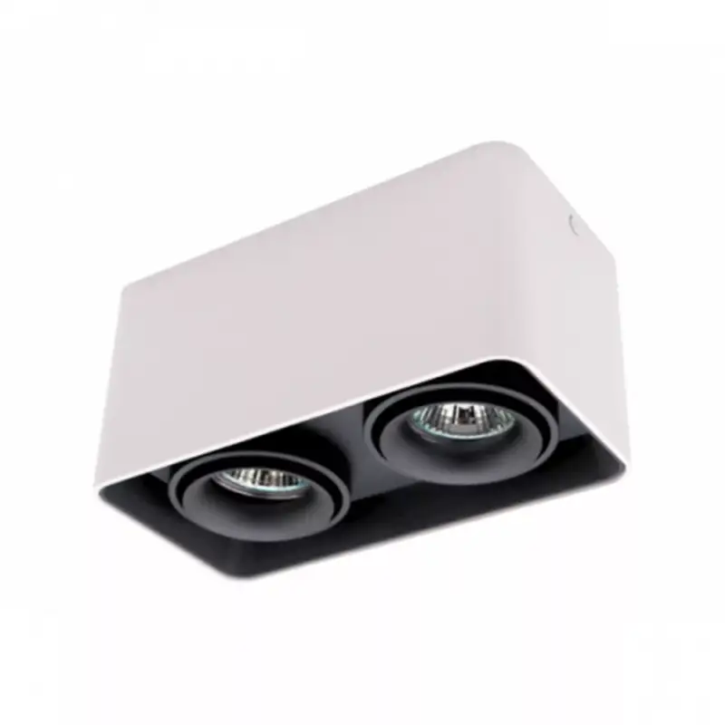 LED lámpatest , mennyezeti , spot , 2 x GU10 foglalat , fehér , fekete , DL-044 Expressz szállítás