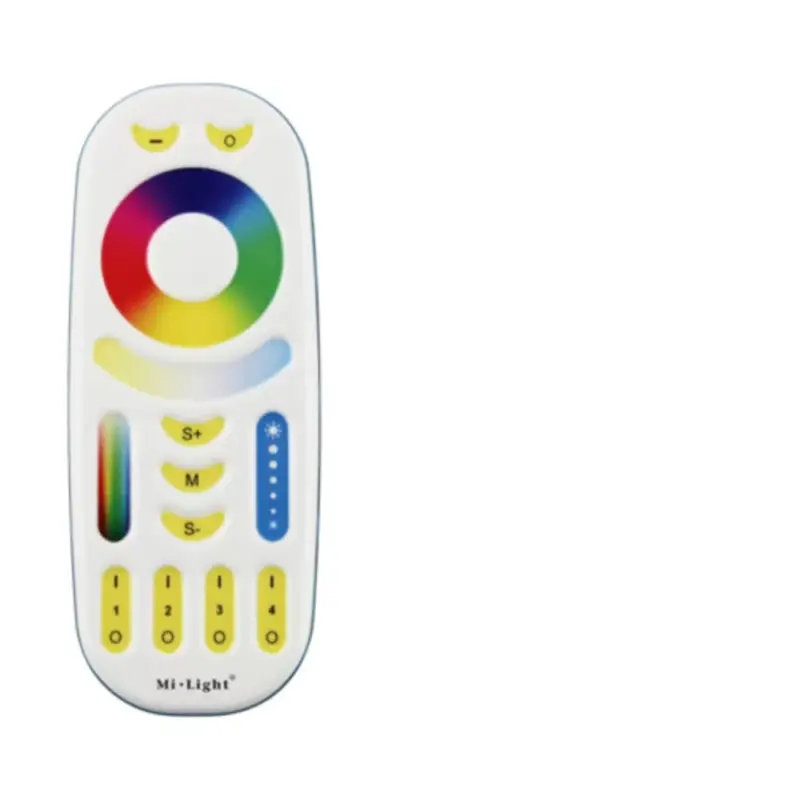 Kihagyhatatlan ajánlat RGB-CCT , színes és fehér távirányító , állítható fehér színárnyalat , dimmer , 4 csoport (zóna) , group control , Miboxer (Mi-Light) , FUT092