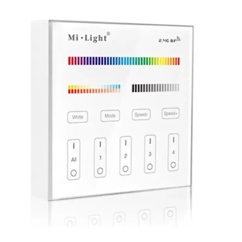 Vezeték nélküli , elemes, fali , érintős , vezérlőpult,RGB + CCT , 4 zónás , Miboxer (Mi-Light) , B4 Kedvezményes ár