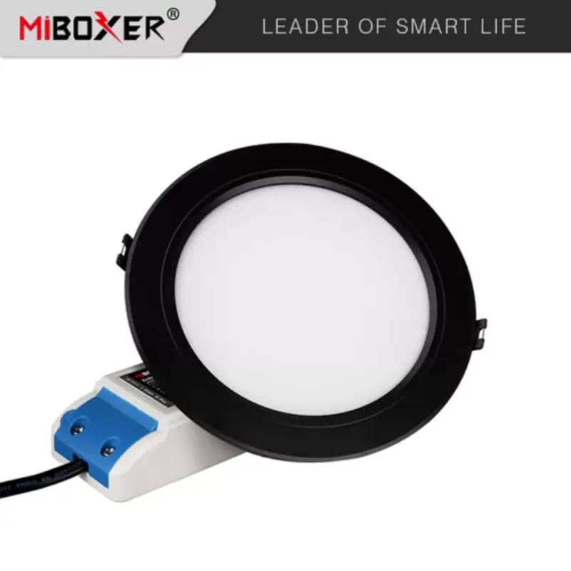 RGB-CCT LED panel , 12W , süllyesztett , kerek , fekete , dimmelhető , színes, állítható fehér színárnyalat , SMART , Miboxer (Mi-Light) , FUT066-B Exkluzív ajánlat