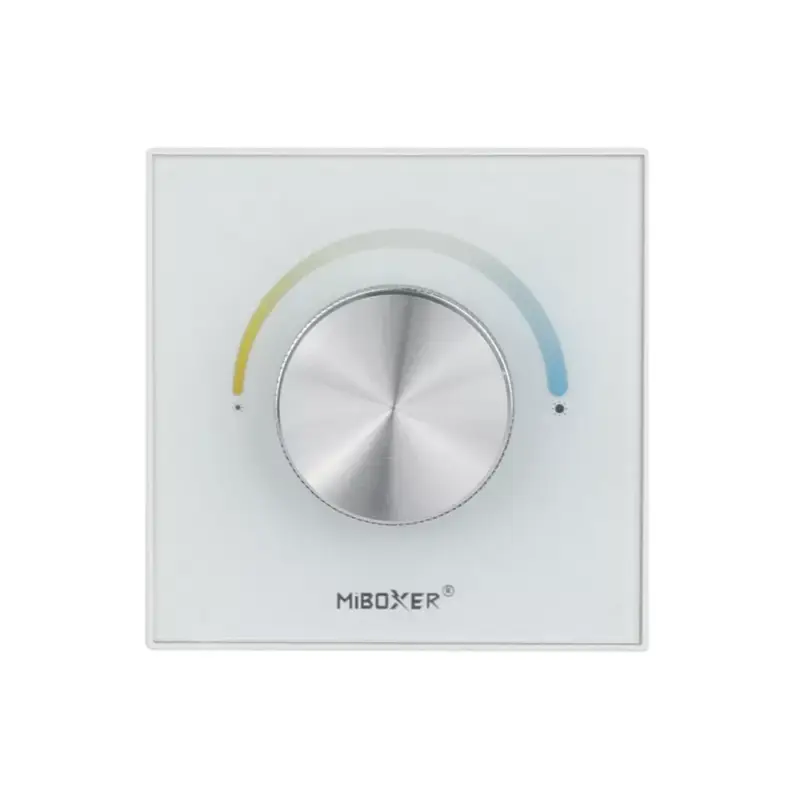 Tekerő gombos kapcsoló , fali , dimmer , távirányító , 2.4GHz , rádiófrekvenciás , CCT , fehér , Miboxer (Mi-Light) , P0 Prémium