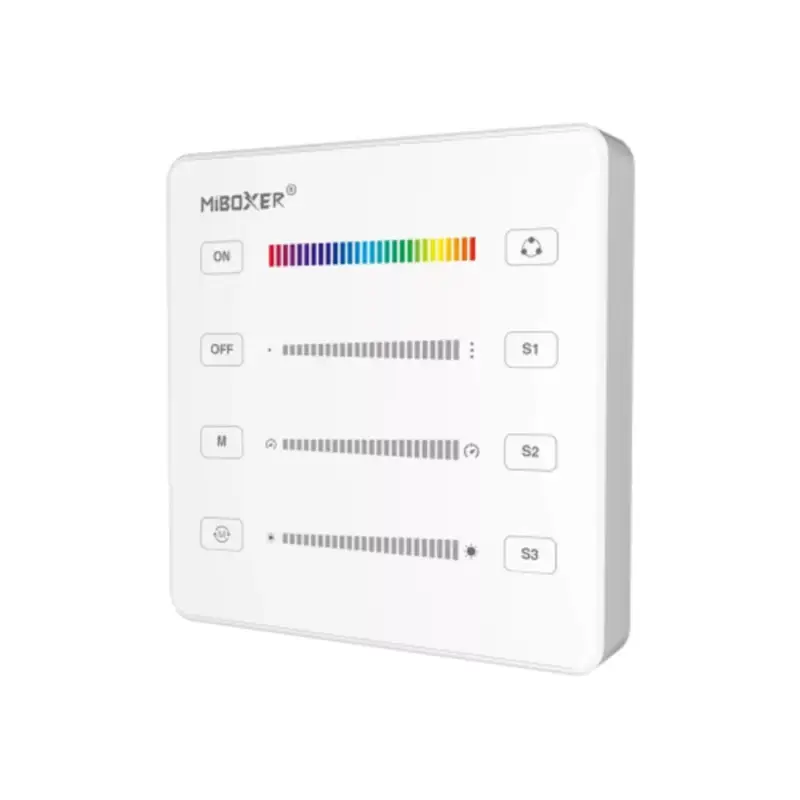 Fali távirányító Digitális (SPI, futófény) LED szalaghoz (monokróm/RGB /RGBW) , 2.4GHz , fehér , Miboxer , B6-W Biztonságos fizetés