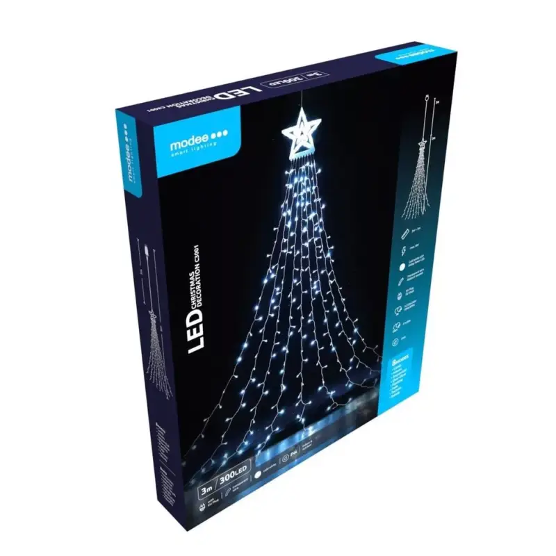 Szuper ajánlat Modee Karácsonyi LED Dekoráció Adapteres C3001 (300LED/3m) cold